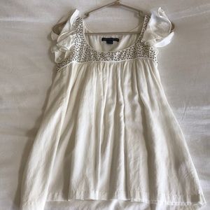 Beaded ruffle sleeve top